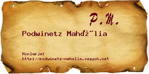 Podwinetz Mahália névjegykártya